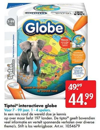 Aanbiedingen Tiptoi interactieve globe - Tiptoi - Geldig van 12/11/2016 tot 27/11/2016 bij Bart Smit