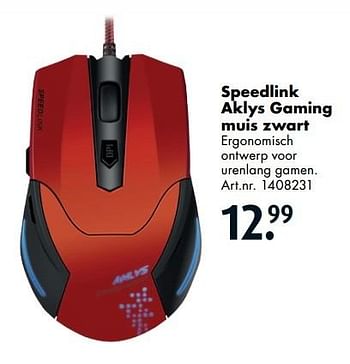 Aanbiedingen Speedlink aklys gaming muis zwart - SpeedLink - Geldig van 12/11/2016 tot 27/11/2016 bij Bart Smit