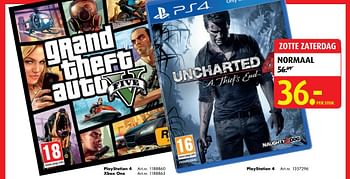 Aanbiedingen Playstation 4 grand theft auto v five - Rockstar Games - Geldig van 12/11/2016 tot 27/11/2016 bij Bart Smit