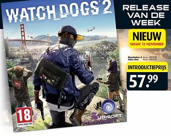 Aanbiedingen Playstation 4 watch dogs 2 - Ubisoft - Geldig van 12/11/2016 tot 27/11/2016 bij Bart Smit