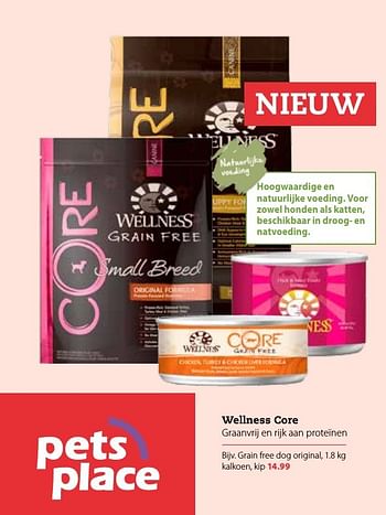 Aanbiedingen Wellness core grain free dog original - Wellness - Geldig van 13/11/2016 tot 27/11/2016 bij Pets Place