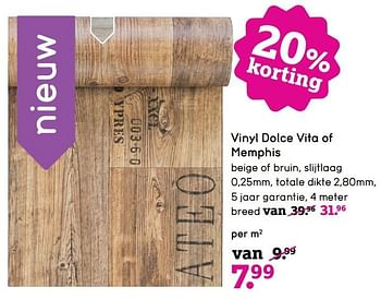 Aanbiedingen Vinyl dolce vita of memphis - Huismerk - Leen Bakker - Geldig van 14/11/2016 tot 27/11/2016 bij Leen Bakker