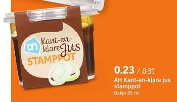 Aanbiedingen Ah kant-en-klare jus stamppot - Huismerk - Albert Heijn - Geldig van 20/11/2016 tot 27/11/2016 bij Albert Heijn