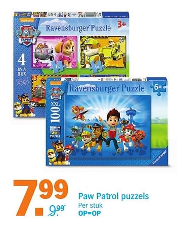 Aanbiedingen Paw patrol puzzels - PAW  PATROL - Geldig van 20/11/2016 tot 27/11/2016 bij Albert Heijn