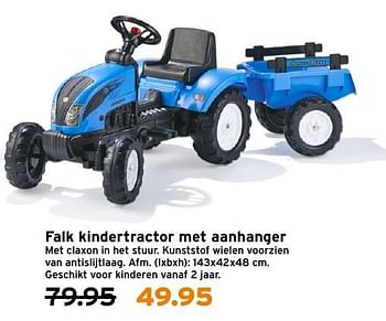 Aanbiedingen Falk kindertractor met aanhanger - Falk - Geldig van 20/11/2016 tot 27/11/2016 bij Gamma