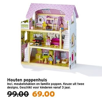 Aanbiedingen Houten poppenhuis - Huismerk - Gamma - Geldig van 20/11/2016 tot 27/11/2016 bij Gamma