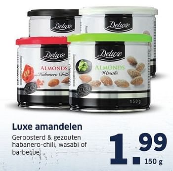 Aanbiedingen Luxe amandelen - Deluxe - Geldig van 20/11/2016 tot 27/11/2016 bij Lidl