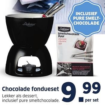 Aanbiedingen Chocolade fondueset - Delicieux - Geldig van 20/11/2016 tot 27/11/2016 bij Lidl