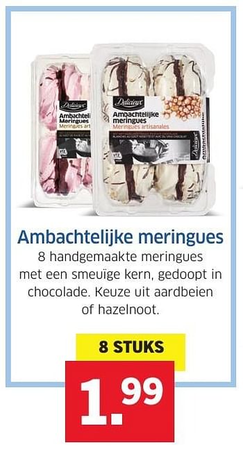 Aanbiedingen Ambachtelijke meringues - Delicieux - Geldig van 20/11/2016 tot 27/11/2016 bij Lidl