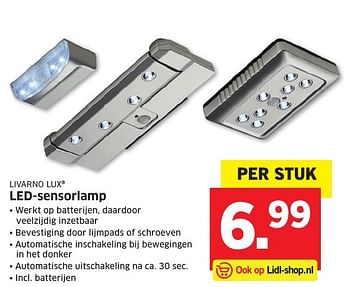 Aanbiedingen Livarnolux led-sensorlamp - livarnolux - Geldig van 20/11/2016 tot 27/11/2016 bij Lidl