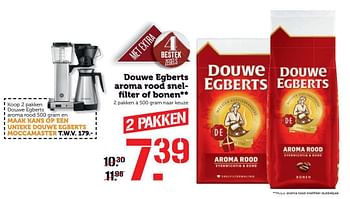 Aanbiedingen Douwe egberts aroma rood snelfilter of bonen - Douwe Egberts - Geldig van 21/11/2016 tot 27/11/2016 bij Coop