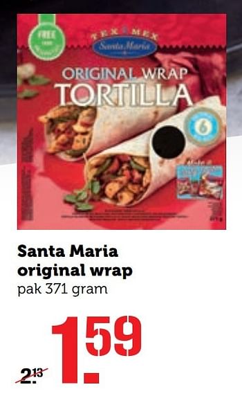 Aanbiedingen Santa maria original wrap - Santa Maria - Geldig van 21/11/2016 tot 27/11/2016 bij Coop