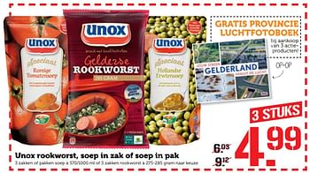 Aanbiedingen Unox rookworst, soep in zak of soep in pak - Unox - Geldig van 21/11/2016 tot 27/11/2016 bij Coop