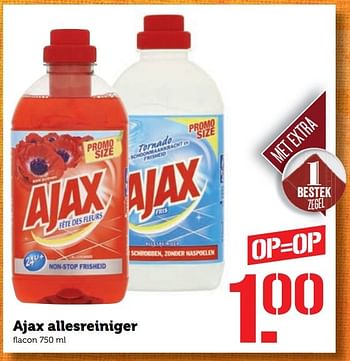 Aanbiedingen Ajax allesreiniger - Ajax - Geldig van 21/11/2016 tot 27/11/2016 bij Coop