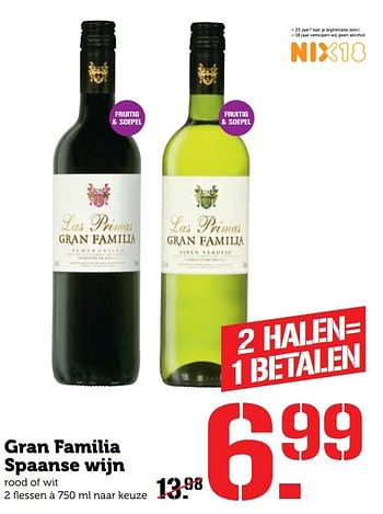Aanbiedingen Gran familia spaanse wijn - Witte wijnen - Geldig van 21/11/2016 tot 27/11/2016 bij Coop