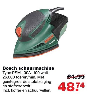 Aanbiedingen Bosch schuurmachine psm 100a - Bosch - Geldig van 21/11/2016 tot 27/11/2016 bij Praxis