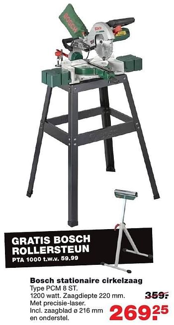 Aanbiedingen Bosch stationaire cirkelzaag pcm 8 st. - Bosch - Geldig van 21/11/2016 tot 27/11/2016 bij Praxis