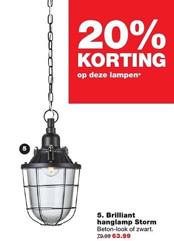 Aanbiedingen Brilliant hanglamp storm - Brilliant - Geldig van 21/11/2016 tot 27/11/2016 bij Praxis