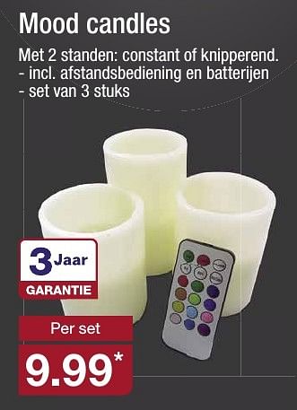 Aanbiedingen Mood candles - Huismerk - Aldi - Geldig van 20/11/2016 tot 27/11/2016 bij Aldi