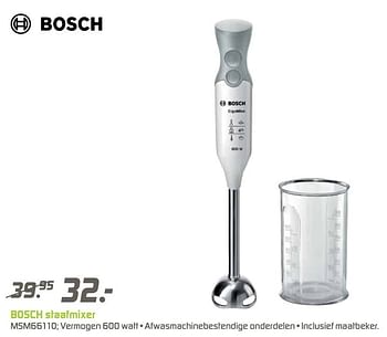 Aanbiedingen Bosch staafmixer msm66110 - Bosch - Geldig van 21/11/2016 tot 27/11/2016 bij BCC