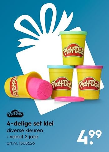 Aanbiedingen 4-delige set klei - Play-Doh - Geldig van 30/10/2016 tot 05/12/2016 bij Blokker