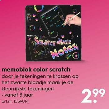 Aanbiedingen Memoblok color scratch - Huismerk - Blokker - Geldig van 30/10/2016 tot 05/12/2016 bij Blokker