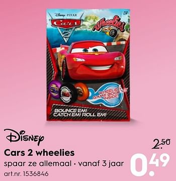 Aanbiedingen Cars 2 wheelies - Disney - Geldig van 30/10/2016 tot 05/12/2016 bij Blokker