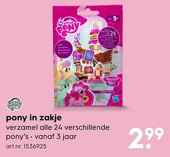 Aanbiedingen Pony in zakje - My Little Pony - Geldig van 30/10/2016 tot 05/12/2016 bij Blokker