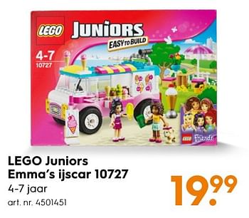 Aanbiedingen Lego juniors emma`s ijscar 10727 - Lego - Geldig van 30/10/2016 tot 05/12/2016 bij Blokker
