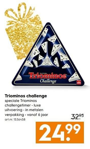 Aanbiedingen Triominos challenge - Goliath - Geldig van 30/10/2016 tot 05/12/2016 bij Blokker