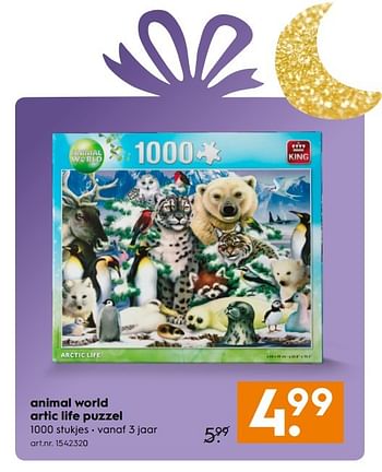 Aanbiedingen Animal world artic life puzzel - King - Geldig van 30/10/2016 tot 05/12/2016 bij Blokker