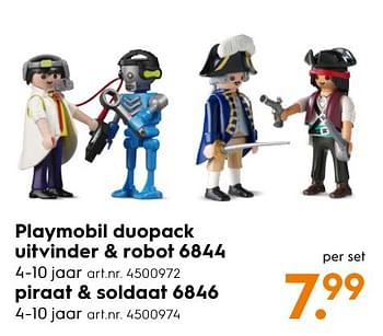 Aanbiedingen Playmobil duopack uitvinder + robot 6844 - Playmobil - Geldig van 30/10/2016 tot 05/12/2016 bij Blokker