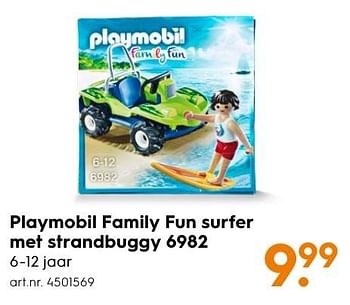 Aanbiedingen Playmobil family fun surfer met strandbuggy 6982 - Playmobil - Geldig van 30/10/2016 tot 05/12/2016 bij Blokker