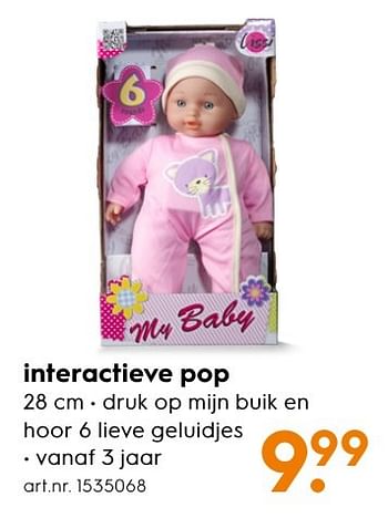 Aanbiedingen Interactieve pop - My Baby - Geldig van 30/10/2016 tot 05/12/2016 bij Blokker