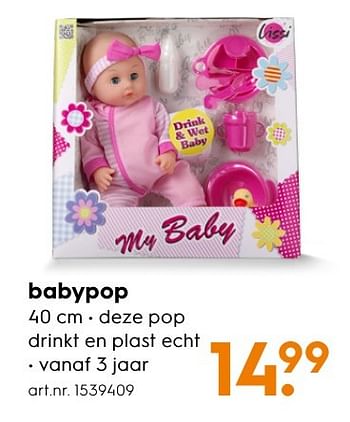 Aanbiedingen Babypop - My Baby - Geldig van 30/10/2016 tot 05/12/2016 bij Blokker