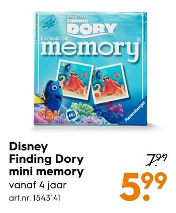 Aanbiedingen Disney finding dory mini memory - Disney - Geldig van 30/10/2016 tot 05/12/2016 bij Blokker