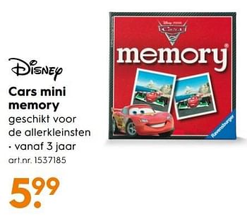 Aanbiedingen Cars mini memory - Ravensburger - Geldig van 30/10/2016 tot 05/12/2016 bij Blokker