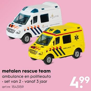 Aanbiedingen Metalen rescue team - Huismerk - Blokker - Geldig van 30/10/2016 tot 05/12/2016 bij Blokker