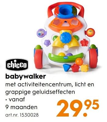 Aanbiedingen Babywalker - Chicco - Geldig van 30/10/2016 tot 05/12/2016 bij Blokker