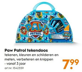 Aanbiedingen Paw patrol tekendoos - PAW  PATROL - Geldig van 30/10/2016 tot 05/12/2016 bij Blokker