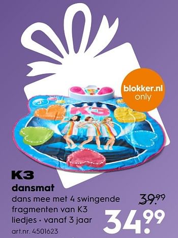 Aanbiedingen Dansmat - K3 - Geldig van 30/10/2016 tot 05/12/2016 bij Blokker