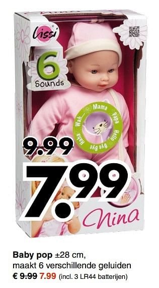 Aanbiedingen Baby pop - Huismerk - Wibra - Geldig van 13/11/2016 tot 26/11/2016 bij Wibra