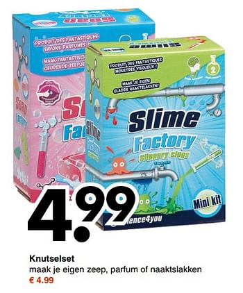 Aanbiedingen Knutselset maak je eigen zeep, parfum of naaktslakken - Huismerk - Wibra - Geldig van 13/11/2016 tot 26/11/2016 bij Wibra