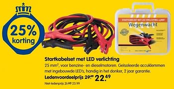 Aanbiedingen Startkabelset met led verlichting - Huismerk - ANWB - Geldig van 13/11/2016 tot 27/11/2016 bij ANWB