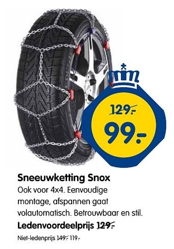 Aanbiedingen Sneeuwketting snox - Huismerk - ANWB - Geldig van 13/11/2016 tot 27/11/2016 bij ANWB
