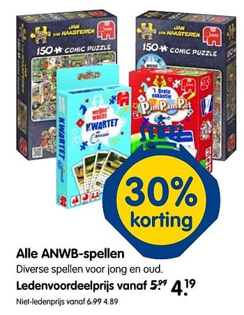 Aanbiedingen Alle anwb-spellen - Jumbo - Geldig van 13/11/2016 tot 27/11/2016 bij ANWB