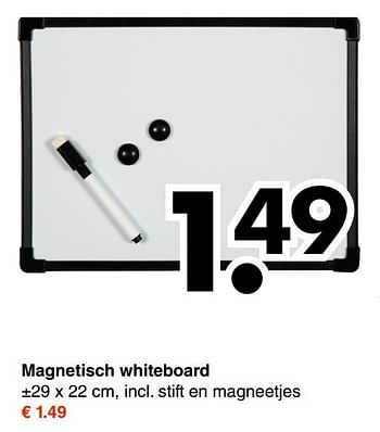 Aanbiedingen Magnetisch whiteboard - Huismerk - Wibra - Geldig van 13/11/2016 tot 26/11/2016 bij Wibra
