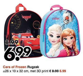 Aanbiedingen Cars of frozen rugzak - Disney  Frozen - Geldig van 13/11/2016 tot 26/11/2016 bij Wibra