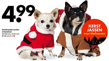 Aanbiedingen Hondenpakje rendier of kerstman - Huismerk - Wibra - Geldig van 13/11/2016 tot 26/11/2016 bij Wibra