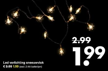 Aanbiedingen Led verlichting sneeuwvlok - Huismerk - Wibra - Geldig van 13/11/2016 tot 26/11/2016 bij Wibra